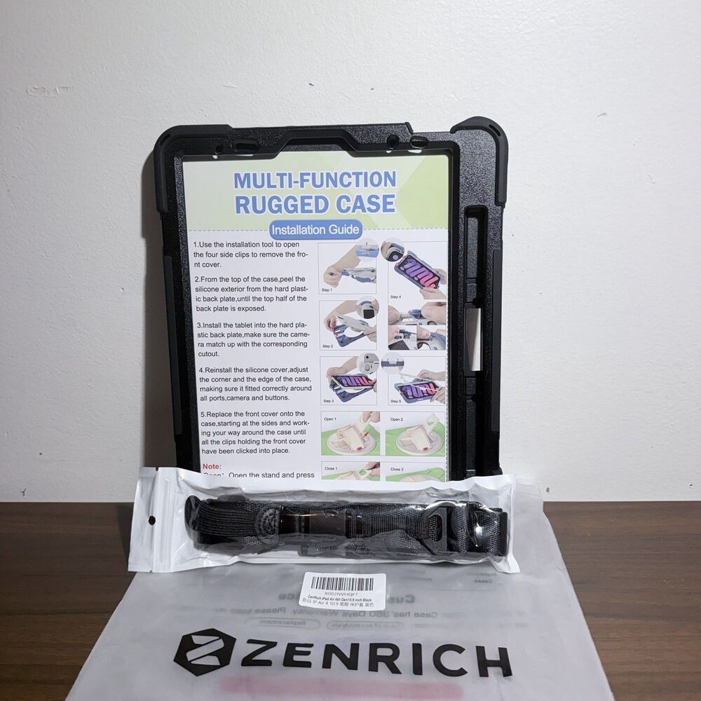 Zenrich iPad Air 4th Generation Black Case  10.9in NEW